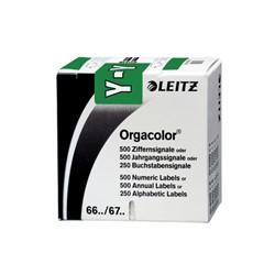 Leitz Orgacolor® Buchstabensignale auf Rolle, Aufdruck: Y, Dunkelgrün