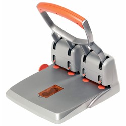 Rapid Supreme Registraturlocher HDC150/4-Loch, Silber/Orange