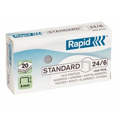 Rapid Standard Heftklammern 24/6, Schenkellänge 6 mm, 1000 Stück