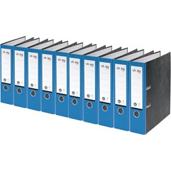 VON Leitz Ordner A4, Marmoriert, Rückenbreite 80 mm, 10er Pack, Blau