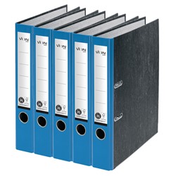 VON Leitz Ordner A4, Marmoriert, Rückenbreite 50 mm, 5er-Pack, Blau