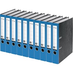 VON Leitz Ordner A4, Marmoriert, Rückenbreite 50 mm, 10er-Pack, Blau