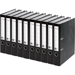 VON Leitz Ordner A4, Marmoriert, Rückenbreite 50 mm, 10er-Pack, Schwarz