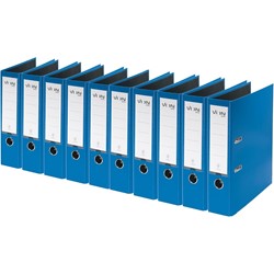 VON Leitz Ordner A4, Rückenbreite 80 mm, Karton mit PP/Papier, Blau, 10er-Pack