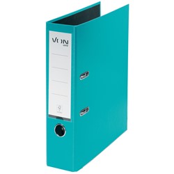 VON Leitz Ordner A4, Rückenbreite 80 mm, Karton mit PP/Papier, Türkis, 10er-Pack