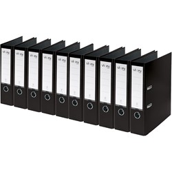 VON Leitz Ordner A4, Rückenbreite 80 mm, Karton mit PP/Papier, Schwarz, 10er-Pack