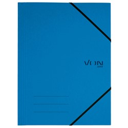 VON Leitz Eckspannermappe A4 mit elastischen Eckbändern, Karton, blau