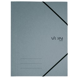 VON Leitz Eckspannermappe A4 mit elastischen Eckbändern, Karton, grau