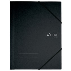 VON Leitz Eckspannermappe A4 mit elastischen Eckbändern, Karton, schwarz