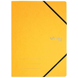 VON Leitz Eckspanner A4 mit elastischen Eckbändern, Karton, gelb