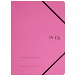 VON Leitz Eckspanner A4 mit elastischen Eckbändern, Karton, pink
