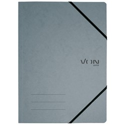 VON Leitz Eckspanner A4 mit elastischen Eckbändern, Karton, grau
