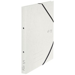 VON Leitz Ringbuch A4 mit 2 Ringen und elastischen Eckbändern, Karton, weiß