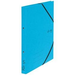 VON Leitz Ringbuch A4 mit 2 Ringen und elastischen Eckbändern, Karton, hellblau