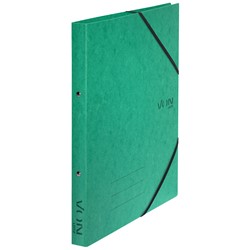 VON Leitz Ringbuch A4 mit 2 Ringen und elastischen Eckbändern, Karton, grün