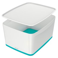 Leitz MyBox® Aufbewahrungsbox Mittel mit Deckel, Eisblau