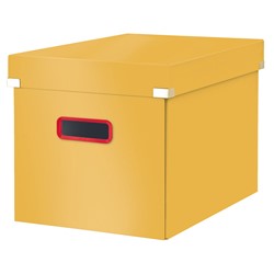 Leitz Click & Store Cosy Aufbewahrungs- und Transportbox Cube Groß (Für A4), Warmes Gelb