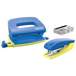 Leitz Urban Chic Set Mini-Heftgerät und -locher, Blau