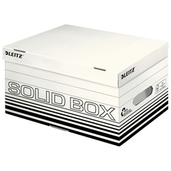 Leitz Solid Box Aufbewahrungs- und Transport-Schachtel mit Klappdeckel, Größe S, Weiß, 10 Stück