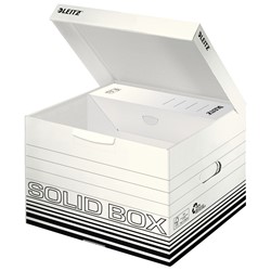 Leitz Solid Box Aufbewahrungs- und Transport-Schachtel mit Klappdeckel, Größe M, Weiß, 10 Stück