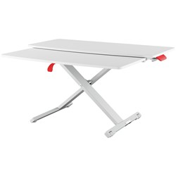 Leitz Ergo Cosy Höhenverstellbarer Sitz-/Steh-Schreibtischaufsatz mit ausziehbarer Tastaturablage, Grau