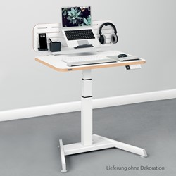 Leitz Ergo Workstation-Set: Kleiner Elektrischer höhenverstellbarer Sitz-/Steh-Schreibtisch mit Pegboard Schreibtisch-Organizer