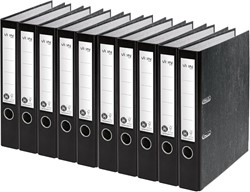 VON Leitz Ordner A4, Marmoriert, Rückenbreite 50 mm, 10er-Pack, Schwarz