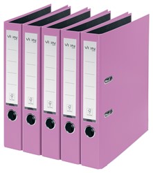 VON Leitz Ordner A4, Rückenbreite 50 mm, Karton mit PP/Papier, Violett, 5er-Pack