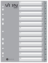 VON Leitz Register Zahlen 1-12, A4, PP