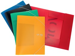 VON Leitz Eckspannermappe A4 mit elastischen Eckbändern, PP, mehrfarbig, 5 Stück