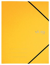 VON Leitz Eckspannermappe A4 mit elastischen Eckbändern, Karton, gelb
