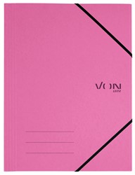 VON Leitz Eckspannermappe A4 mit elastischen Eckbändern, Karton, pink