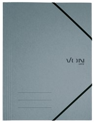 VON Leitz Eckspannermappe A4 mit elastischen Eckbändern, Karton, grau