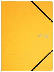 VON Leitz Eckspanner A4 mit elastischen Eckbändern, Karton, gelb