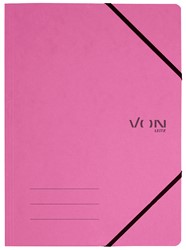 VON Leitz Eckspanner A4 mit elastischen Eckbändern, Karton, pink