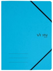 VON Leitz Eckspanner A4 mit elastischen Eckbändern, Karton, hellblau