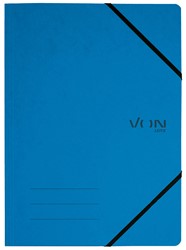 VON Leitz Eckspanner A4 mit elastischen Eckbändern, Karton, blau