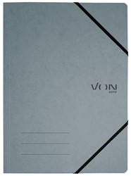 VON Leitz Eckspanner A4 mit elastischen Eckbändern, Karton, grau