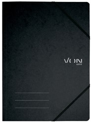 VON Leitz Eckspanner A4 mit elastischen Eckbändern, Karton, schwarz