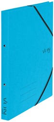 VON Leitz Ringbuch A4 mit 2 Ringen und elastischen Eckbändern, Karton, hellblau