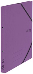 VON Leitz Ringbuch A4 mit 2 Ringen und elastischen Eckbändern, Karton, violett