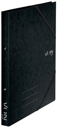 VON Leitz Ringbuch A4 mit 2 Ringen und elastischen Eckbändern, Karton, schwarz