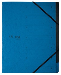 VON Leitz Ordnungsmappe A4 mit 6 Fächern, Karton, blau