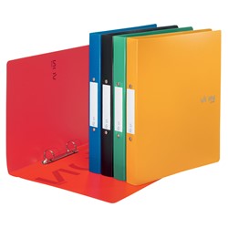 VON Leitz Ringbuch A4 mit 2 Ringen, PP, mehrfarbig, 5 Stück