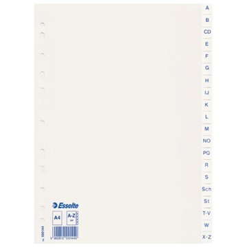 Esselte 100144 - Register A-Z, Plastik, Weiß