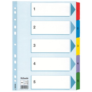 Esselte 100160 - Register Zahlen, Karton, Mehrfarbig