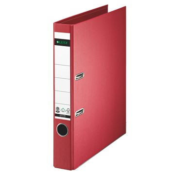 Leitz 10080025 - Qualitäts-Vollpapier Ordner 180°, A4, Rot, schmal