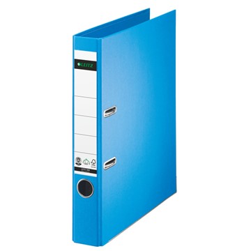 Leitz 10080030 - Qualitäts-Vollpapier Ordner 180°, A4, Hellblau, schmal