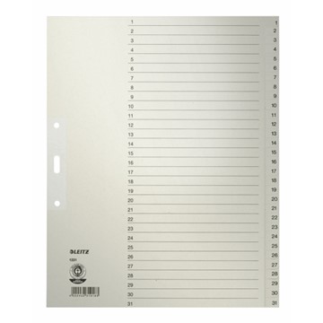 Leitz 12310085 - Register Zahlen, Papier, Grau, 31 Blatt