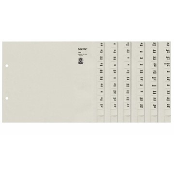 Leitz 13520085 - Registerserien zur alphabetischen Ablage, Papier, Grau